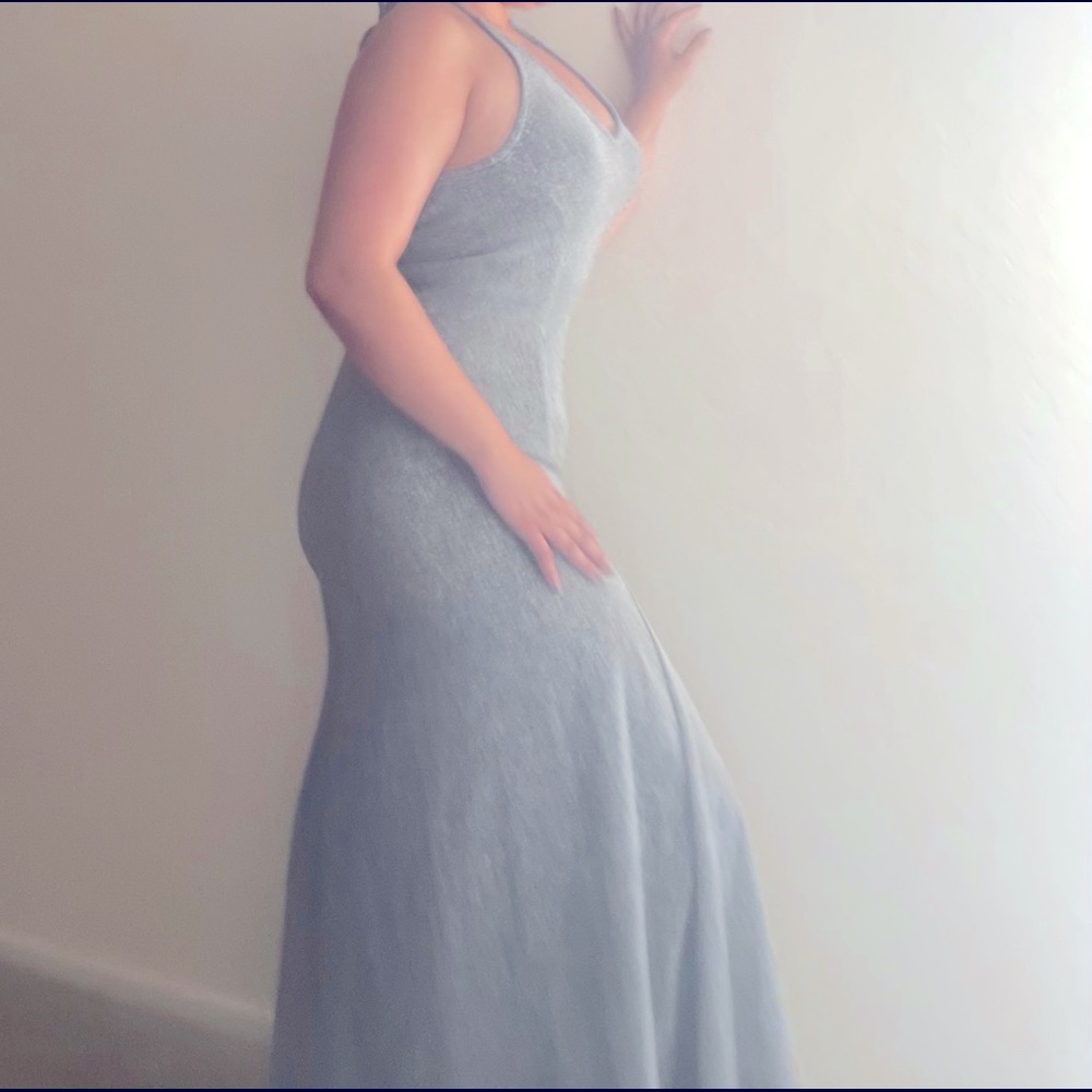 Gray maxi glittery dress